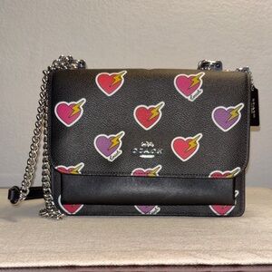 Coach Klare Crossbody Bag with Heart Bolt Print